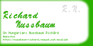 richard nussbaum business card